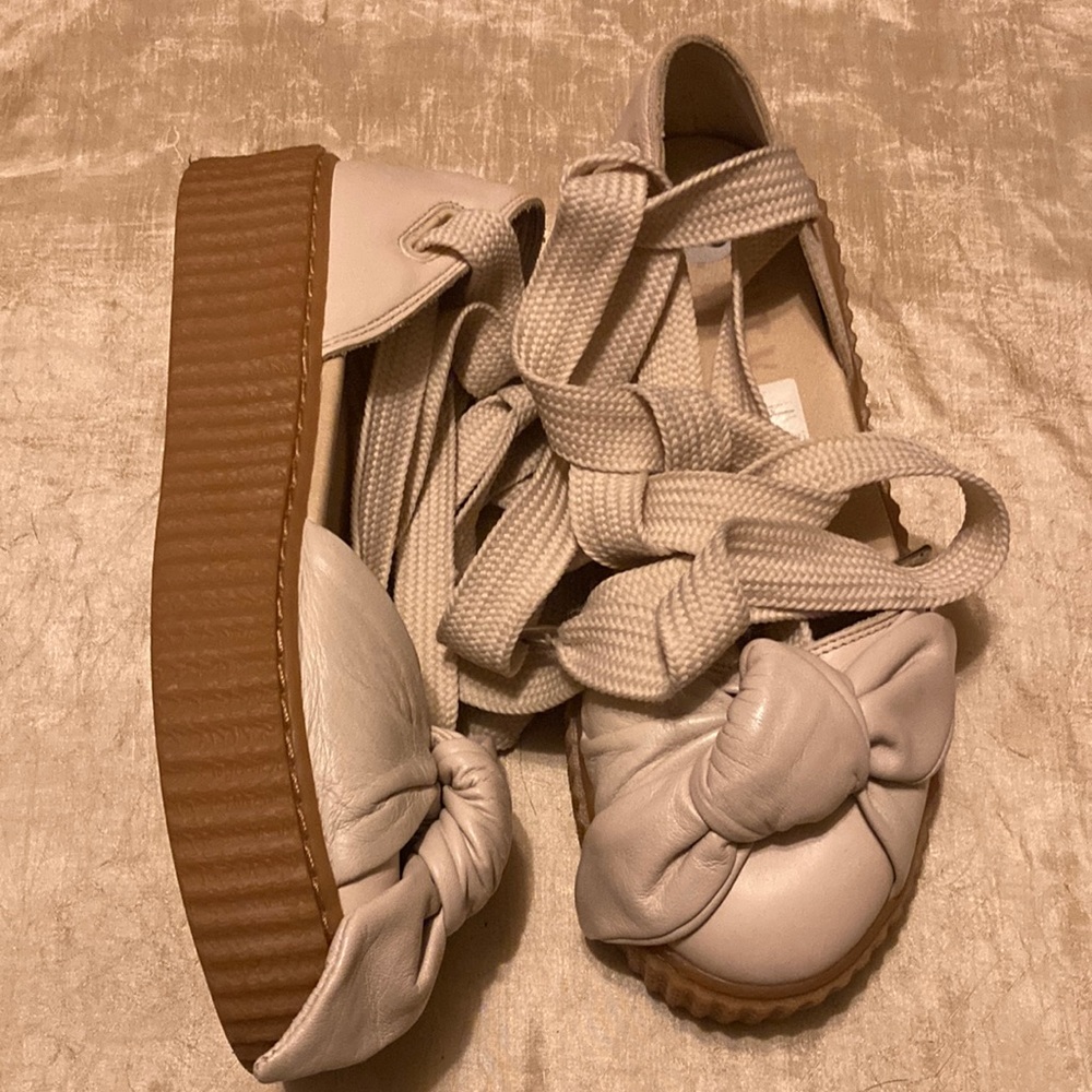 Fenty Puma Bow Creeper Leather Platform Sandals